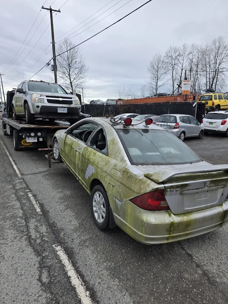 Recent scrap car and industrial equipment pickup by North Auto Recycling in Coquitlam BC
